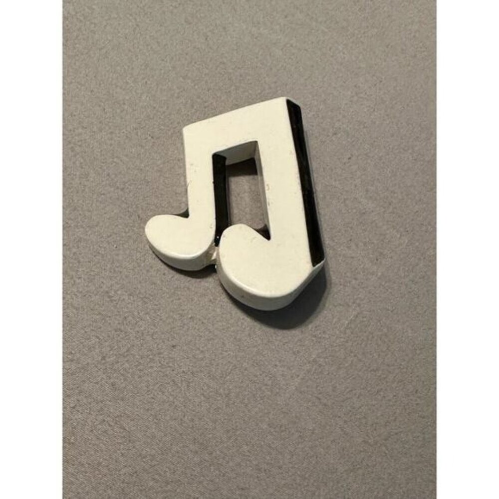 Vintage White & Black Musical Note Lapel Pin Brooch